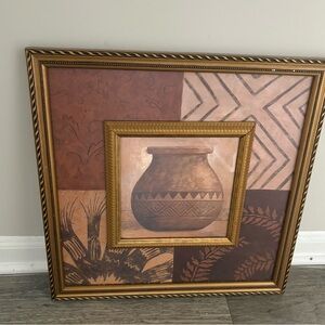 Framed Art with Geometric Pot Design